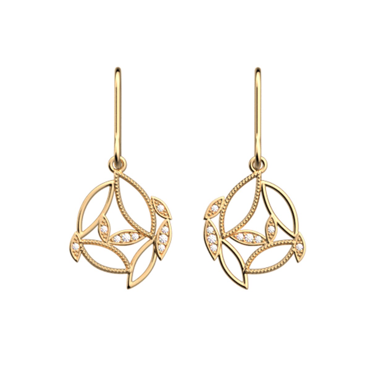 Boucles d'oreilles Les Georgettes Arbre de vie
dorées Collection Les Intemporels