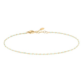 Chaîne de cheville Agatha Smarty acier doré perles
émail turquoise