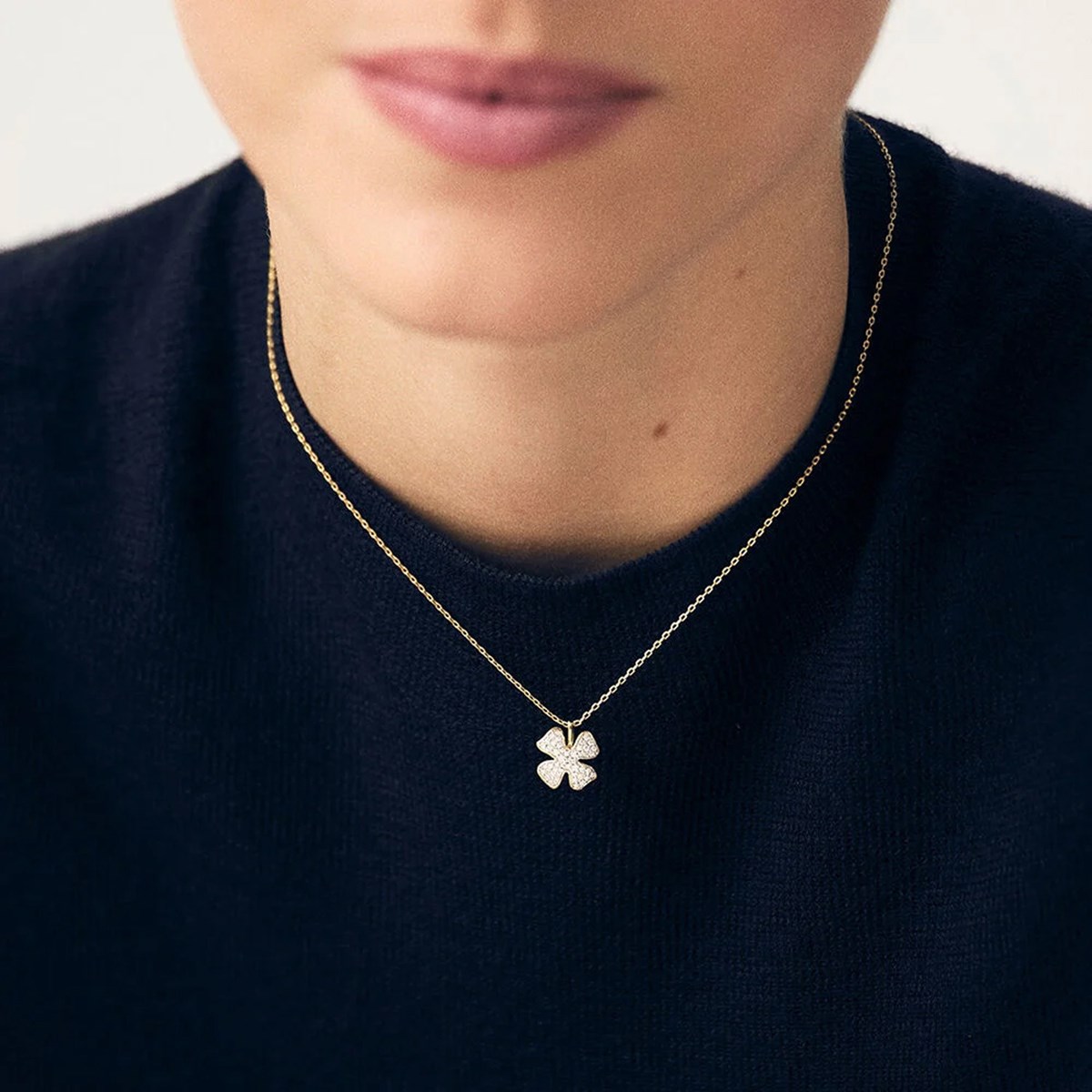 Collier Agatha Felicia doré trèfle - vue 2
