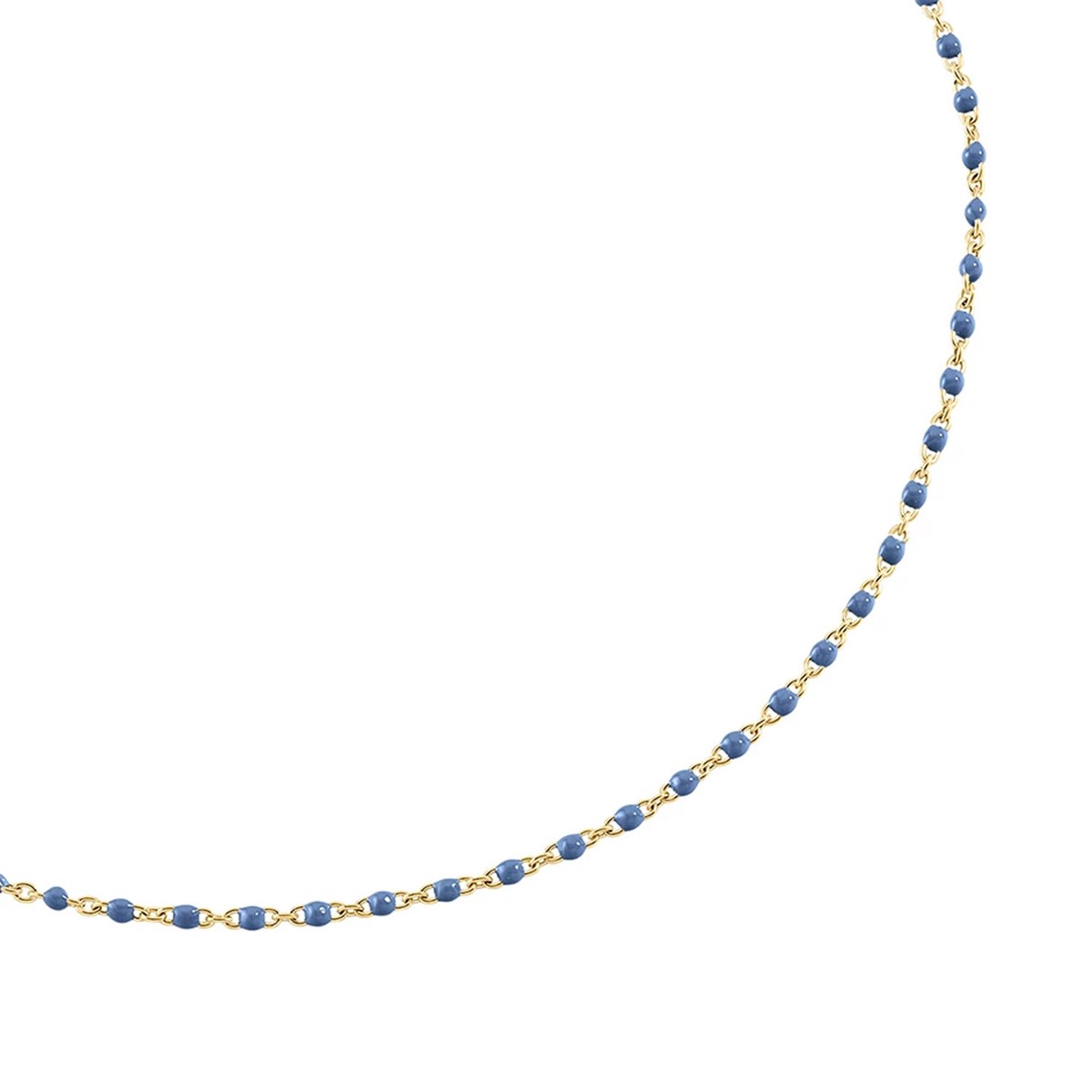 Collier Agatha Smarty doré perles émail bleu roi