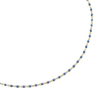 Collier Agatha Smarty doré perles émail bleu roi