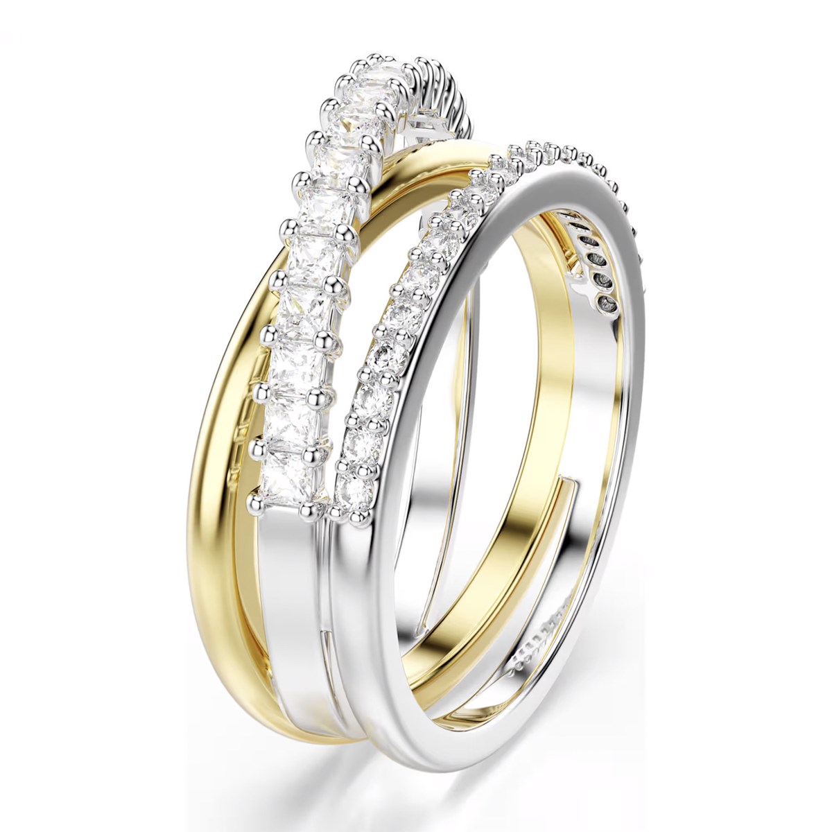 Bague Swarovski Hyperbola bicolore 3 rangs 55 - vue 3
