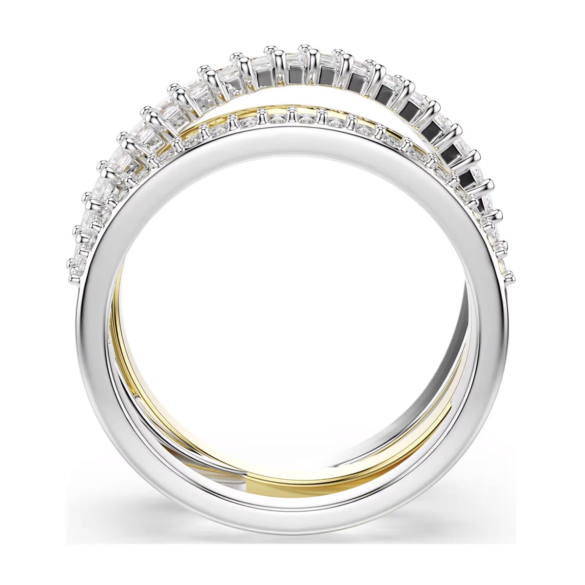 Bague Swarovski Hyperbola bicolore 3 rangs 55 - vue 4