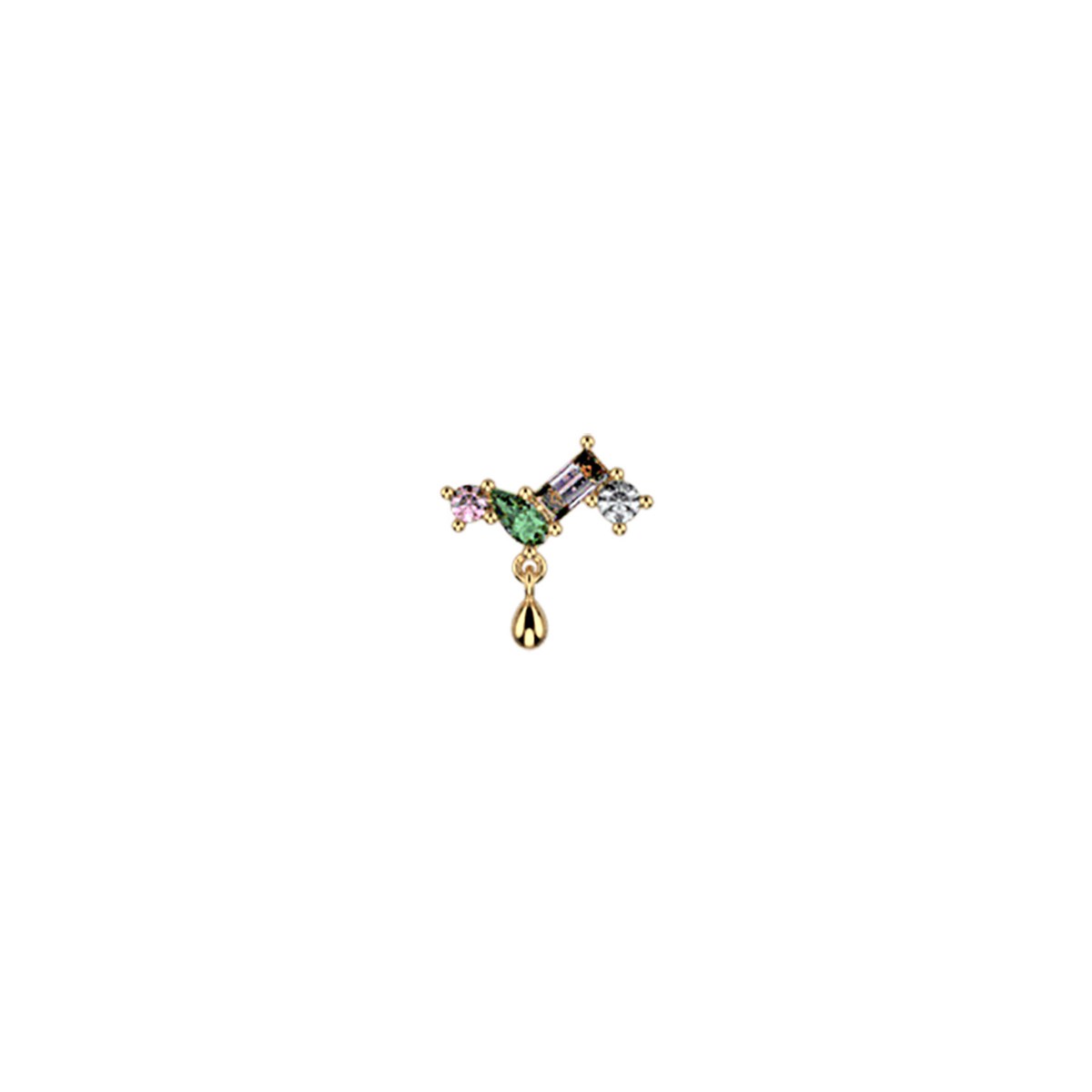 Piercing Les Cadettes Phoenix multicolore
laiton doré