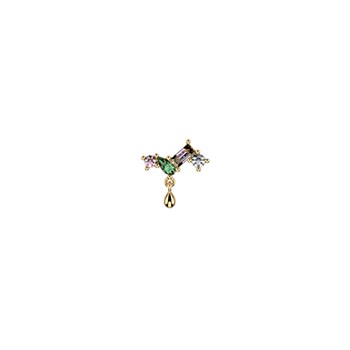Piercing Les Cadettes Phoenix multicolore
laiton doré