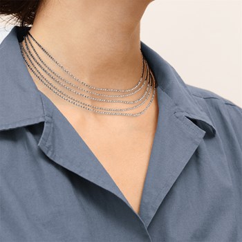 Collier Les Georgettes Rivière argenté