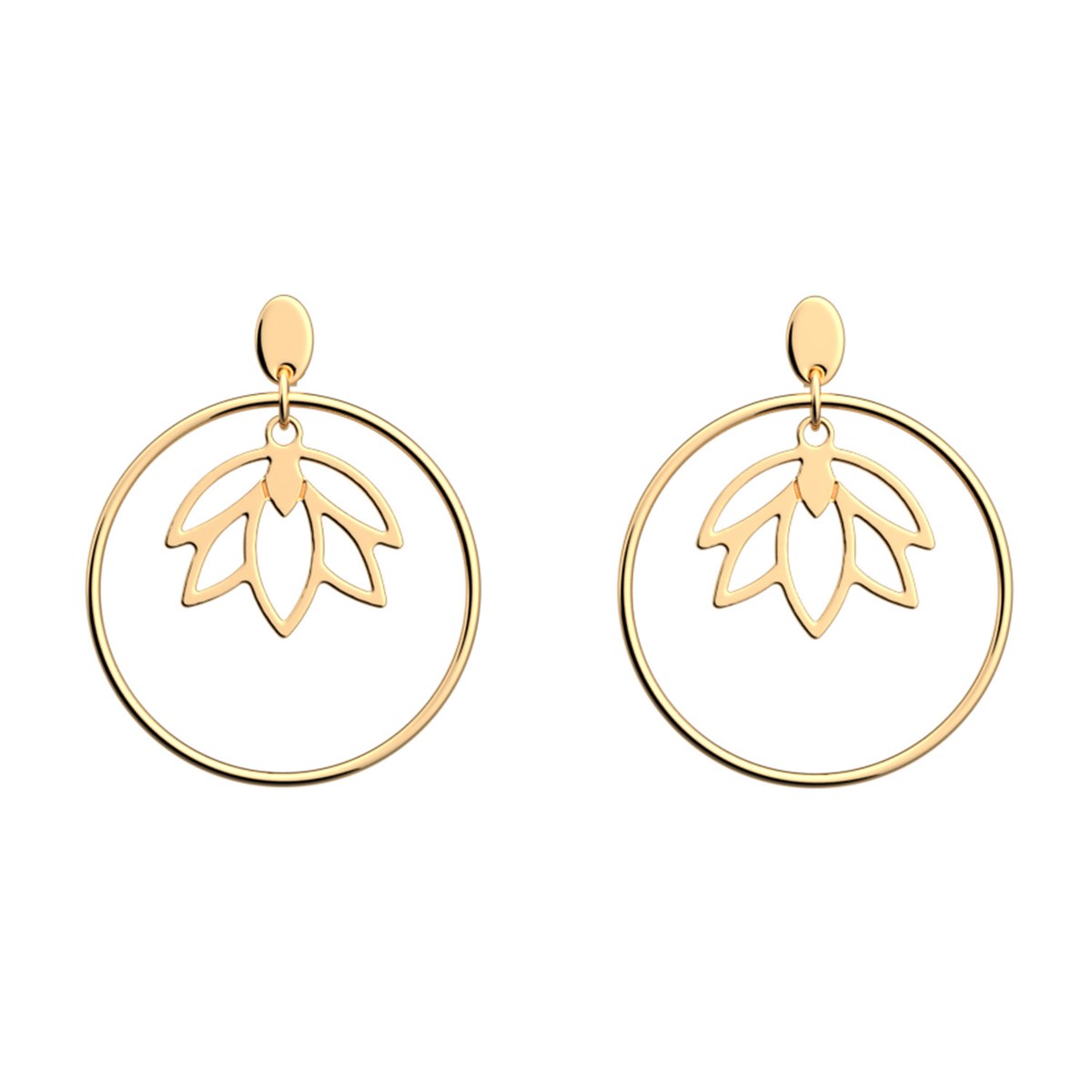 Boucles d'oreilles Les Georgettes Lotus dorées 20mm