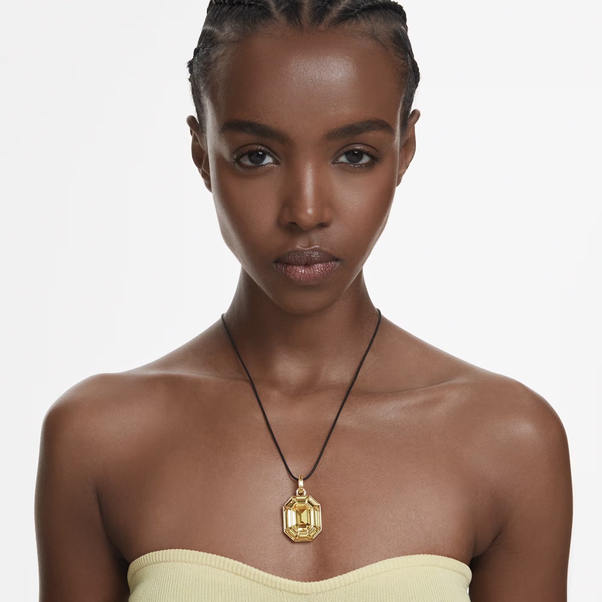 Collier Swarovski Lucent doré octogone jeune - vue 2