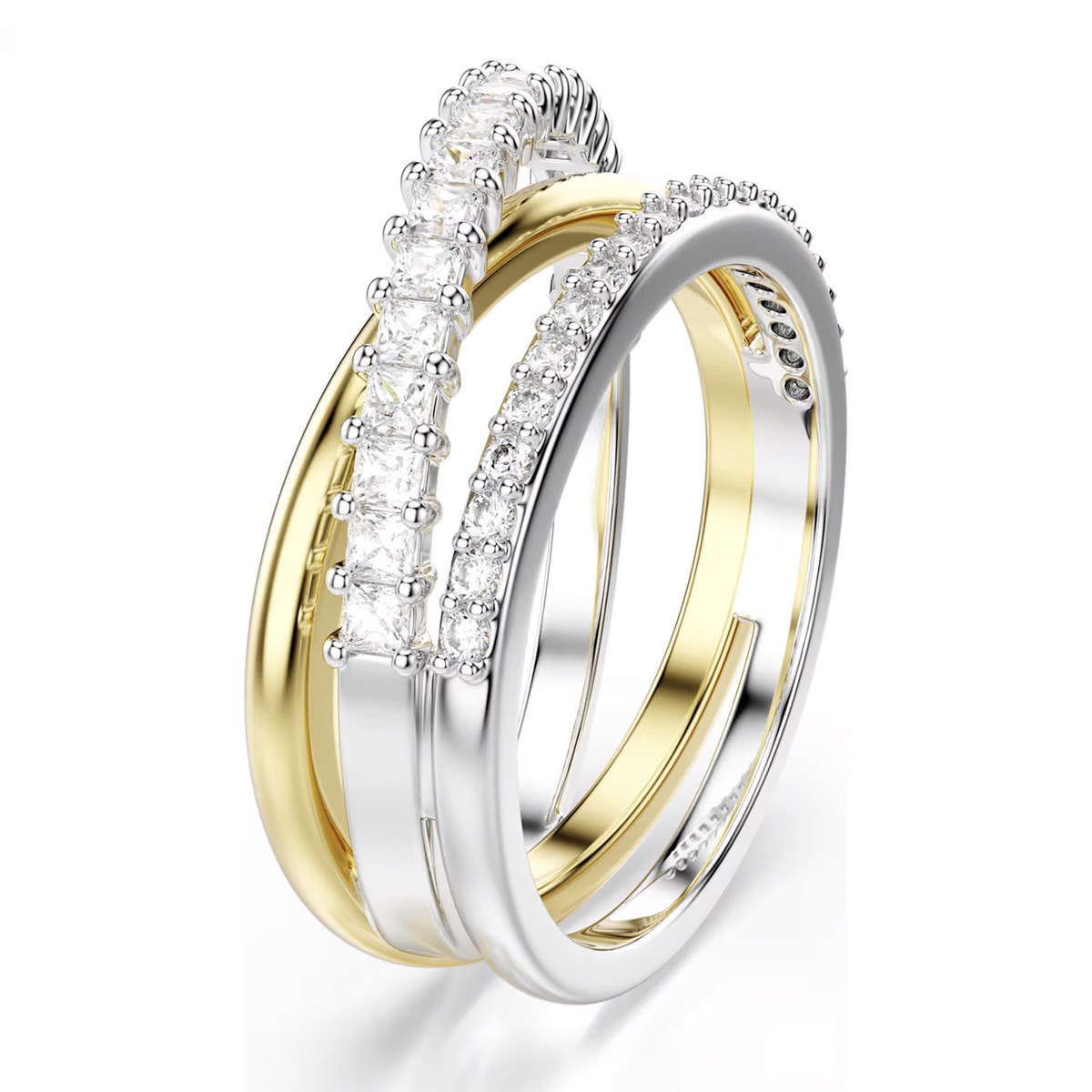Bague Swarovski Hyperbola bicolore 3 rangs T52 - vue 3