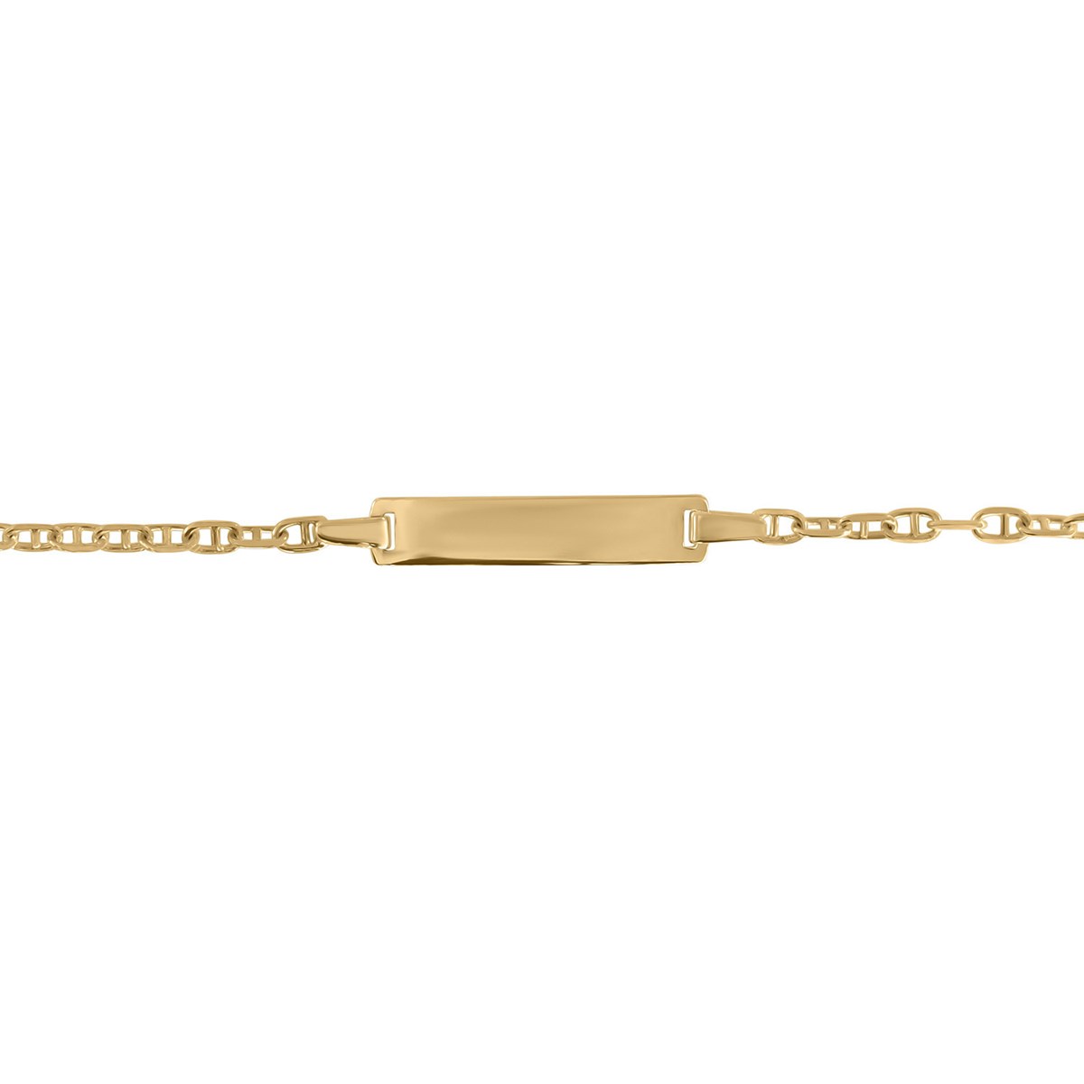 Identité bébé or jaune 9 carats maille marine