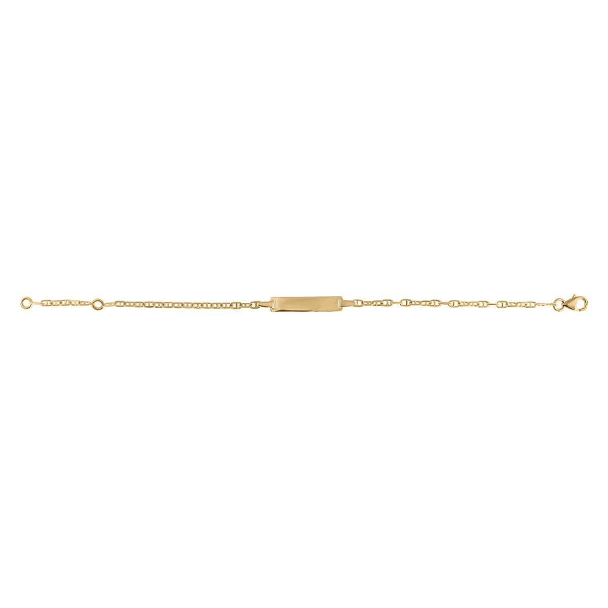 Identité bébé or jaune 9 carats maille marine - vue 2