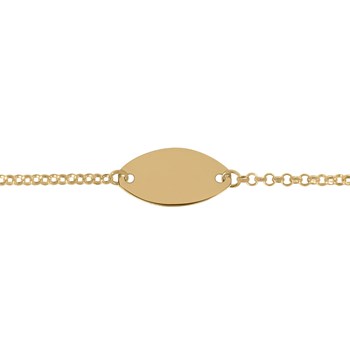 Identité bébé or jaune 9 carats maille jaseron