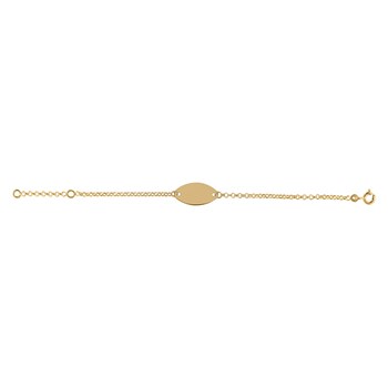 Identité bébé or jaune 9 carats maille jaseron