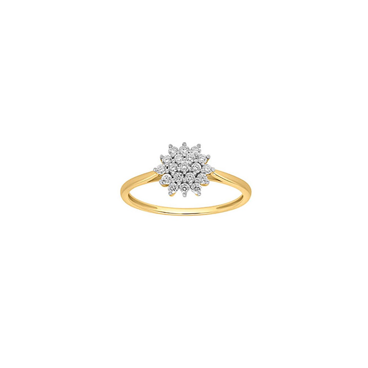 Bague Brillaxis or jaune 18 carats fleur diamants