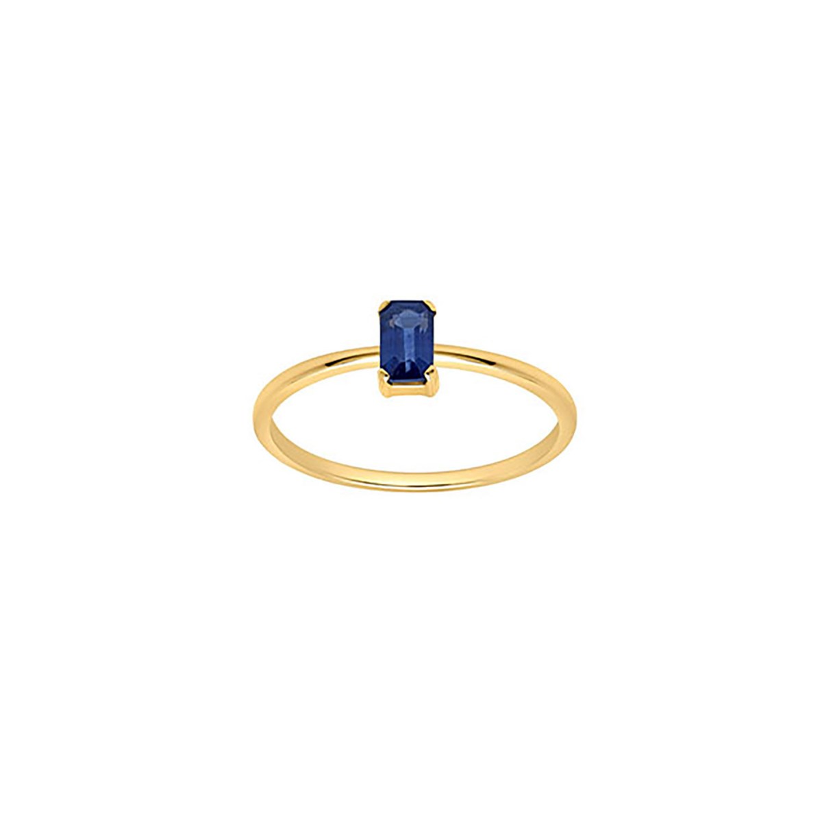 Bague saphir taille émeraude