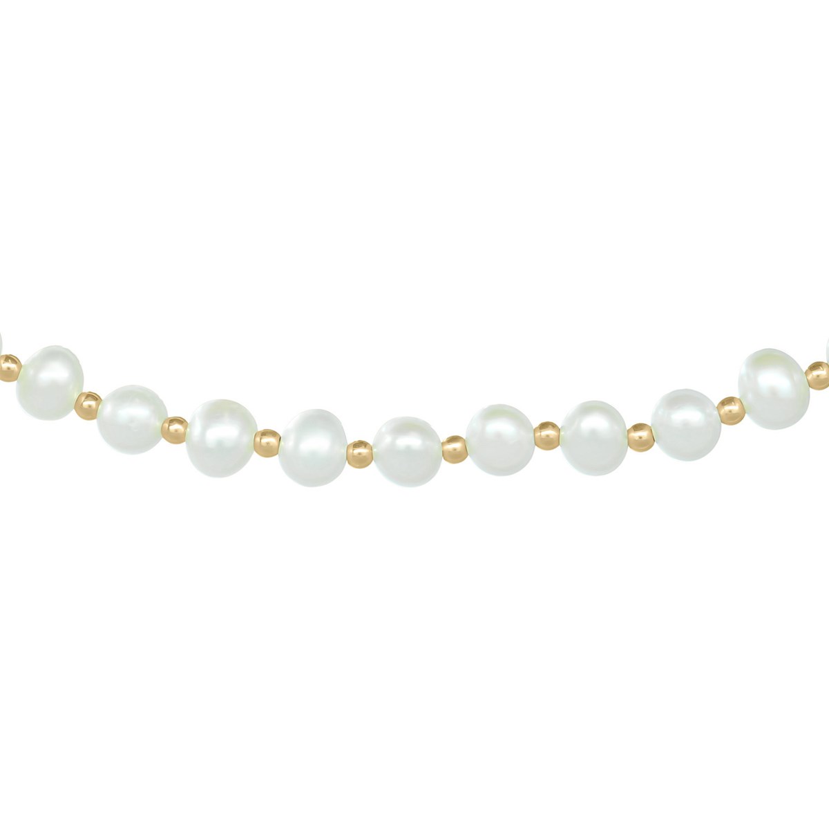 Collier perles de culture et intercalaires or jaune