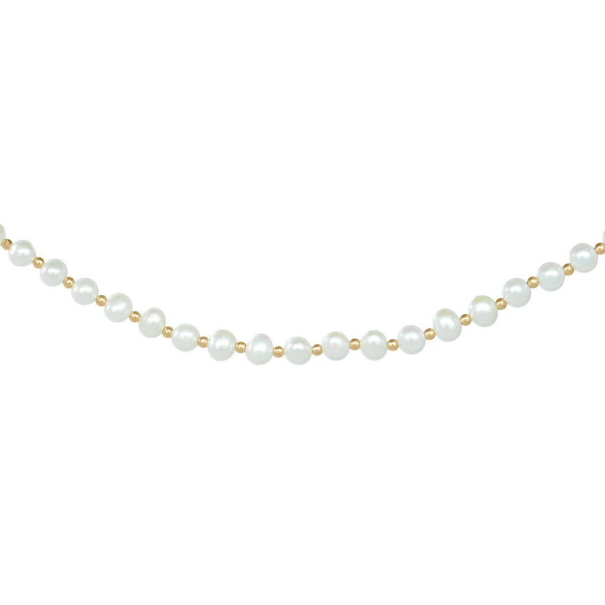 Collier perles de culture et intercalaires or jaune - vue 2
