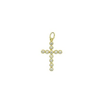 Pendentif croix sertie oxydes