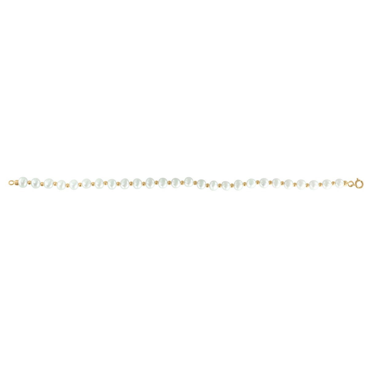 Bracelet perles et boules or jaune 18 carats - vue 2