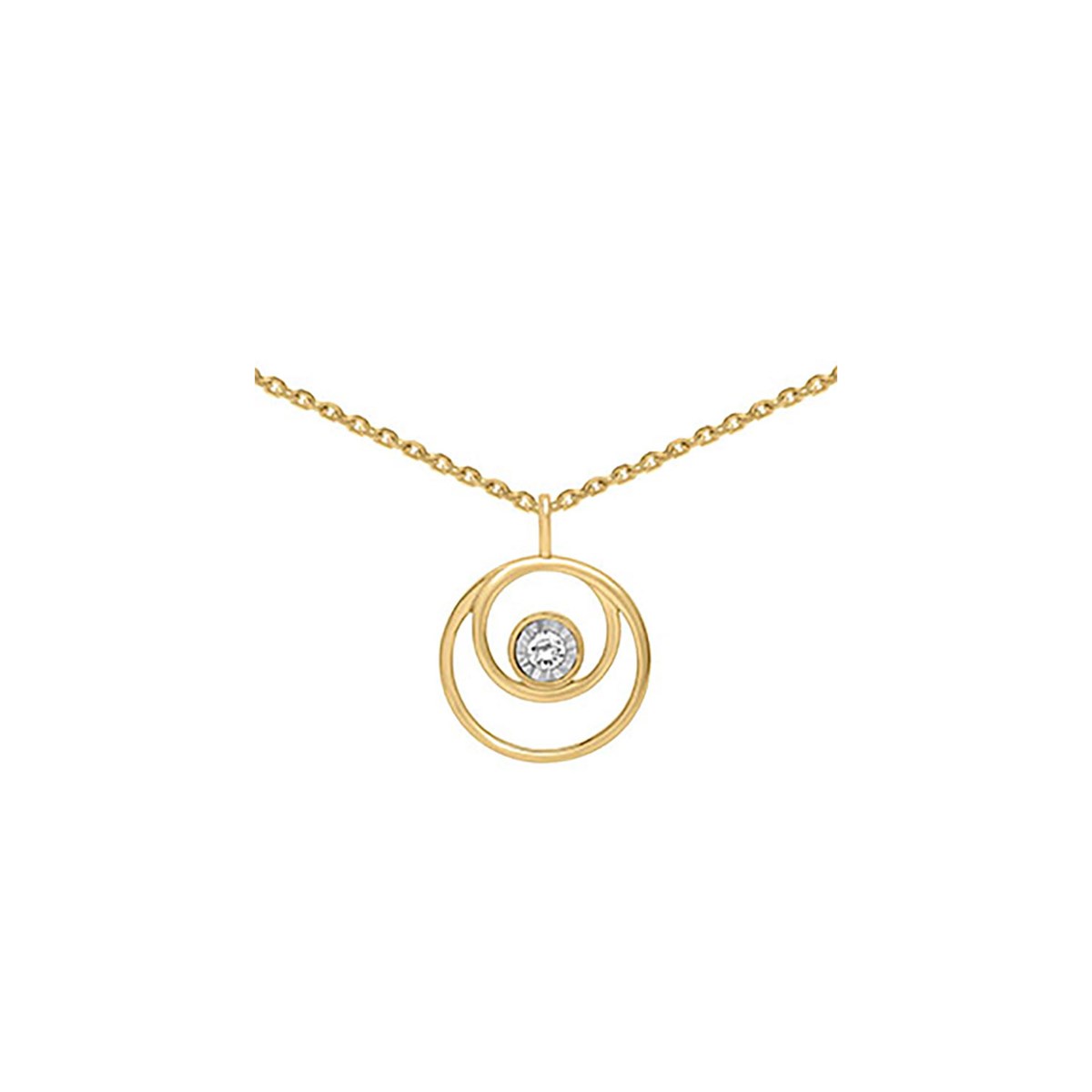Collier double cercle diamant
