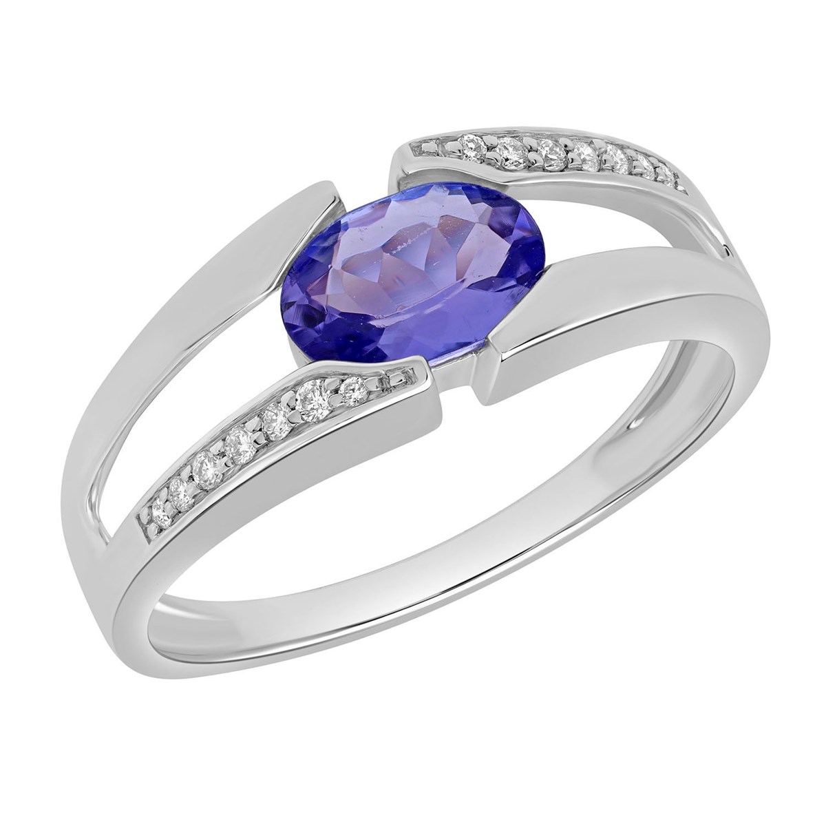 Bague tanzanite et diamants