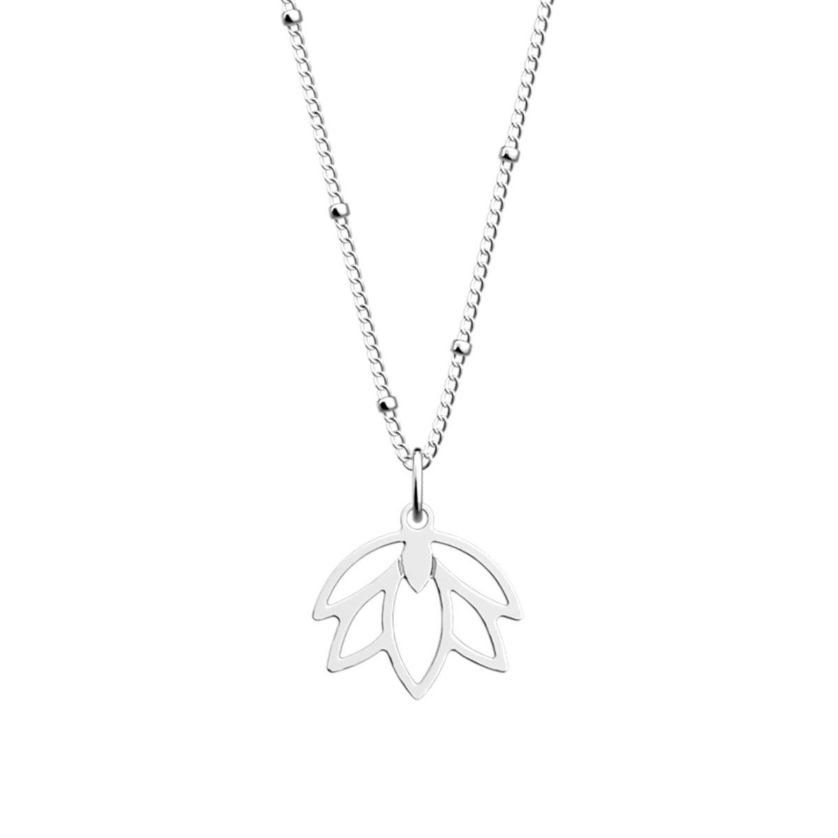 Collier Les Georgettes Lotus laiton argenté