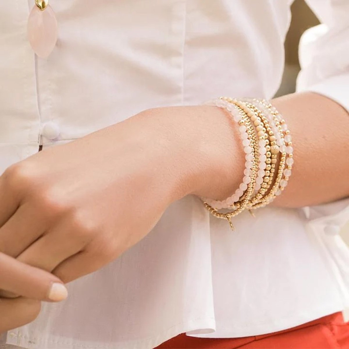 Bracelet Sparkling Jewels Saturne Small
Quartz rose argent plaqué or - vue 2