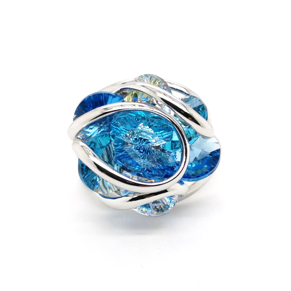 Bague Andrea Marazzini Rhodium Ninfea Mix Blue