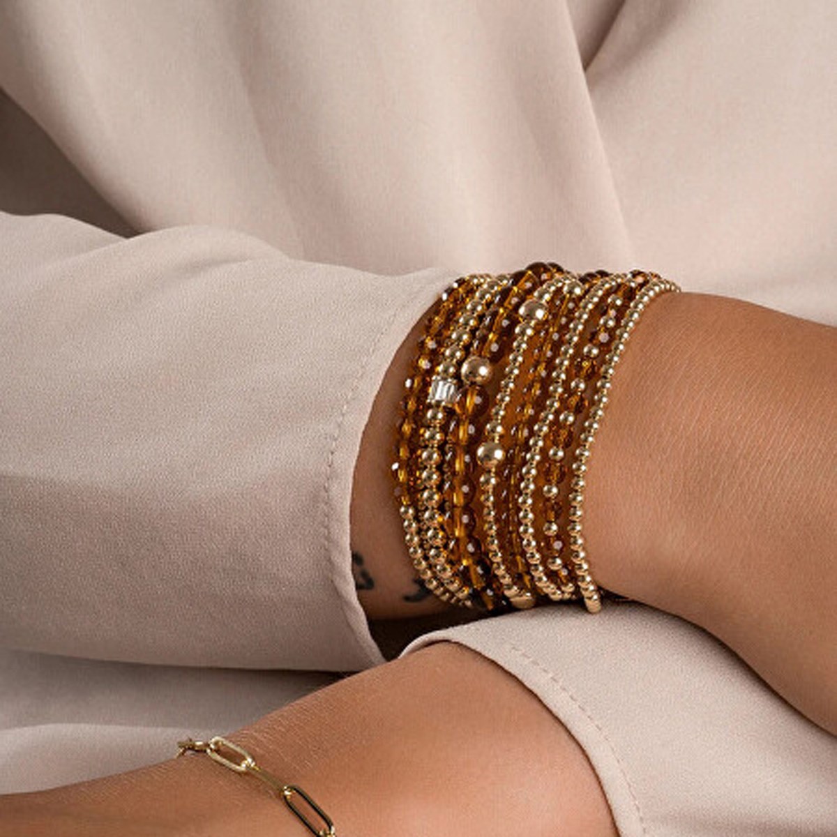 Bracelet Sparkling Jewels Saturne Small
Citrine argent plaqué or - vue 2