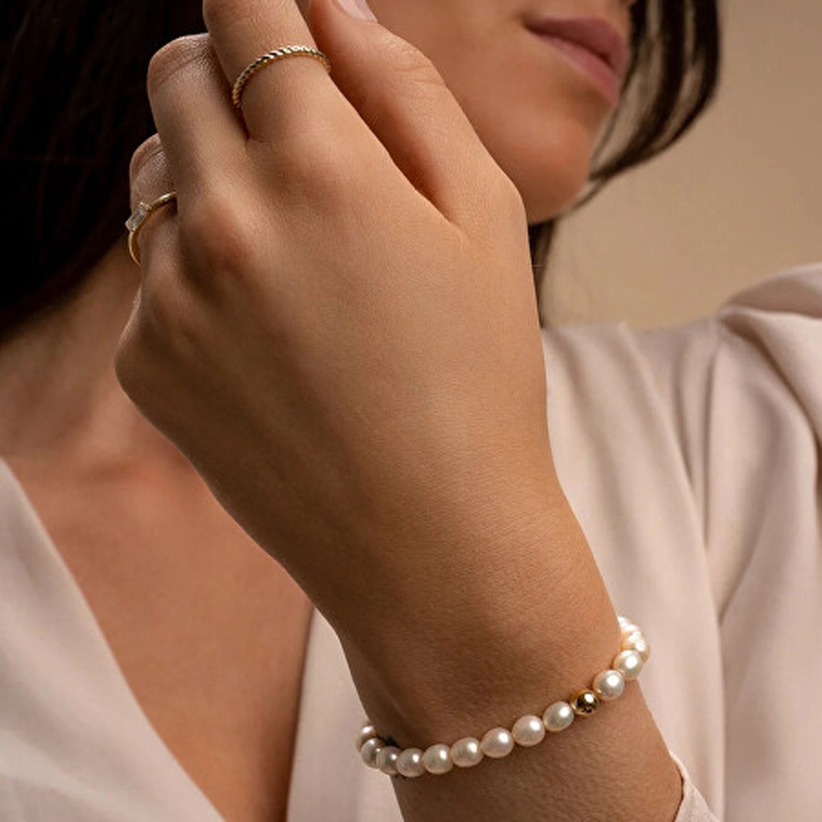 Bracelet Sparkling Jewels Saturne Large
Nacre argent plaqué or - vue 2