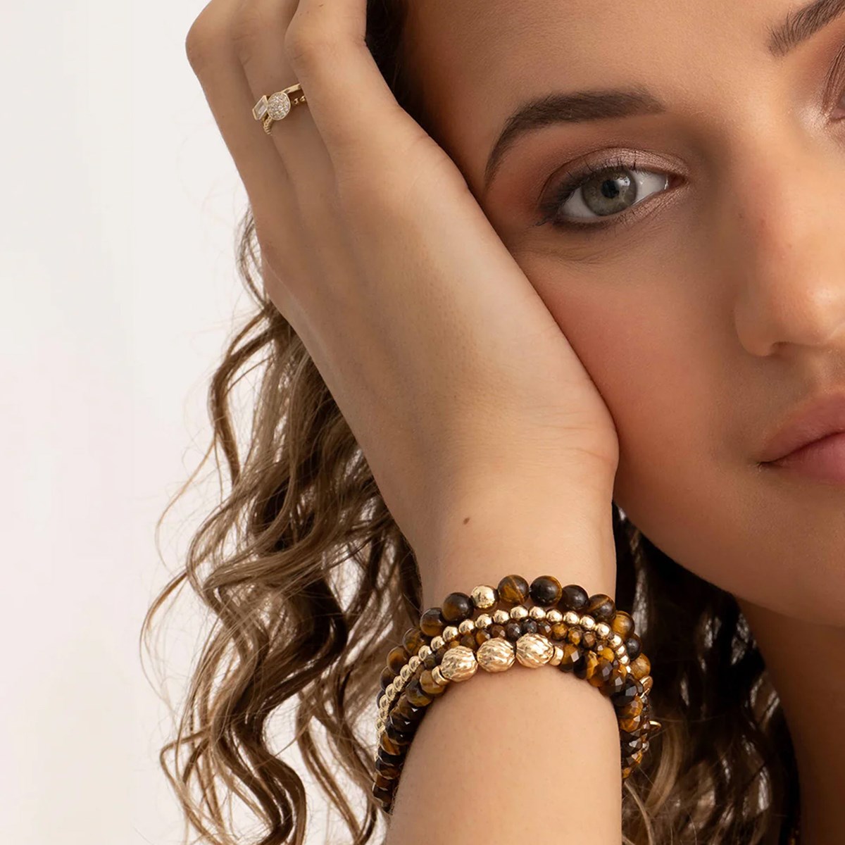Bracelet Sparkling Jewels Saturne Large
Oeil de tigre argent - vue 2