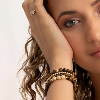 Bracelet Sparkling Jewels Saturne Large
Oeil de tigre argent