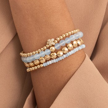 Bracelet Sparkling Jewels Saturne Large
Opalite argent plaqué or