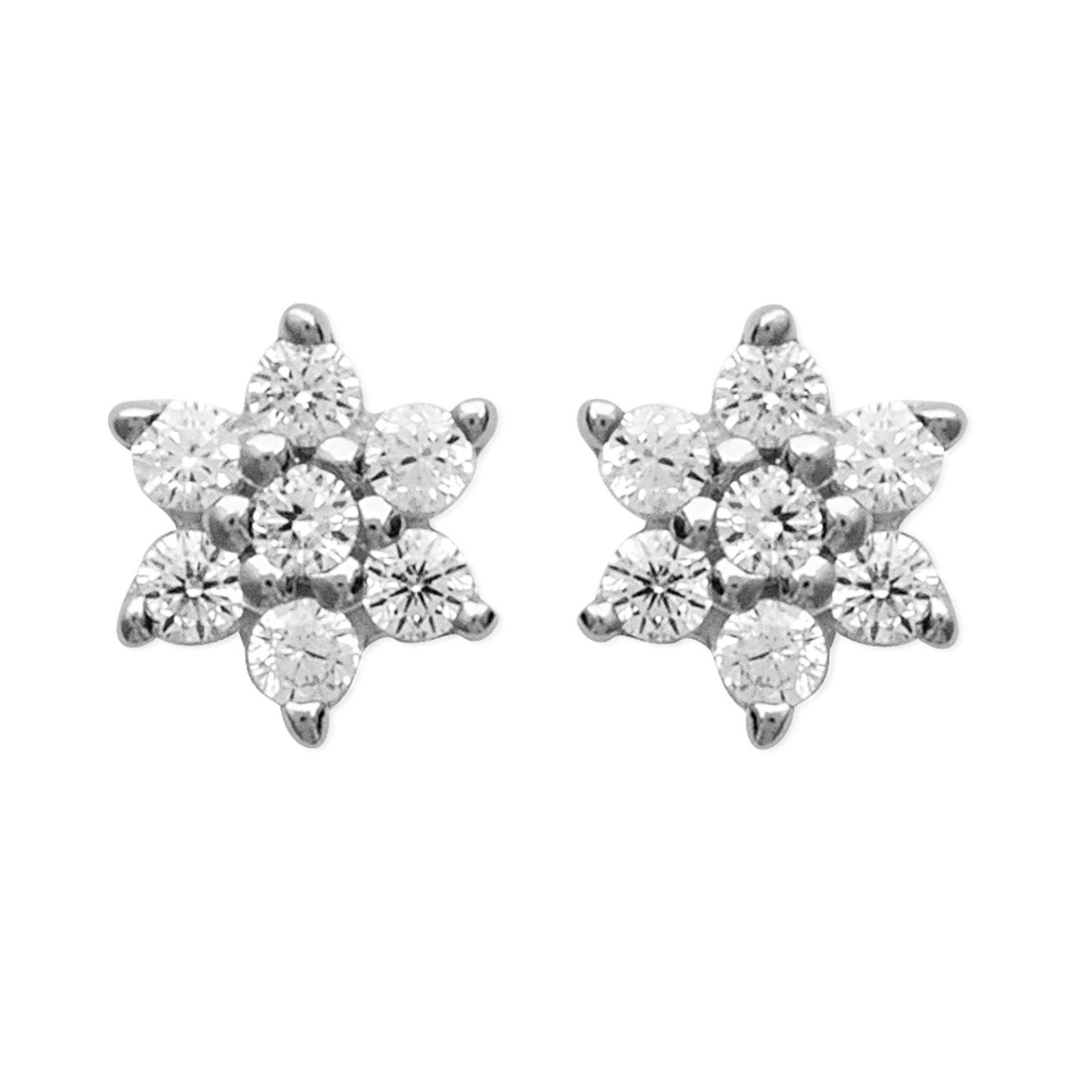 Boucles d'oreilles Brillaxis Fleur argent