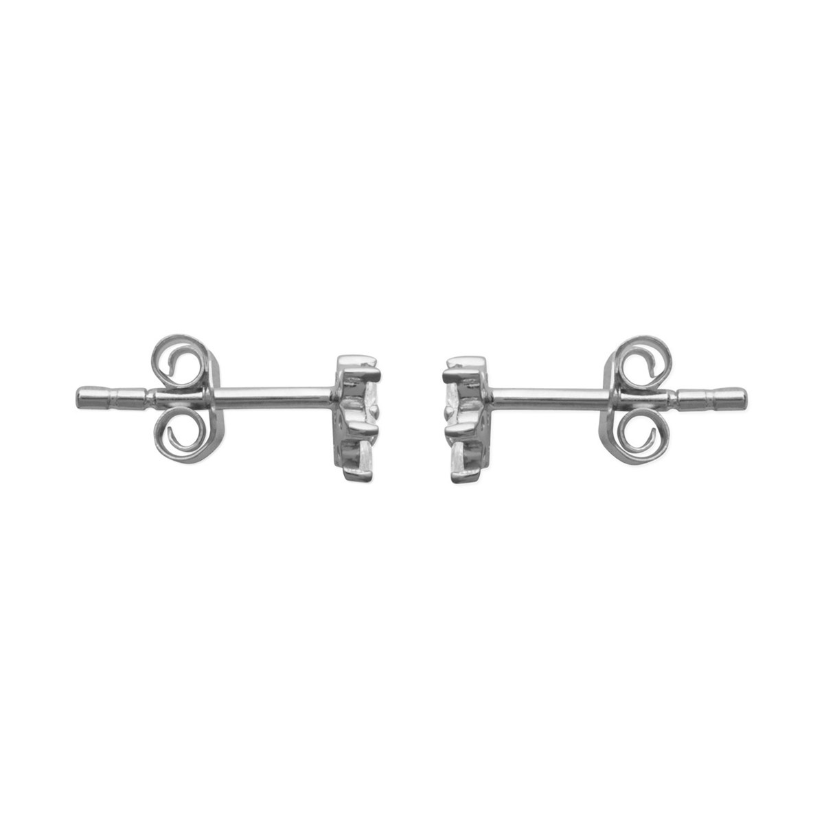 Boucles d'oreilles Brillaxis Fleur argent - vue 3