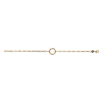 Bracelet Brillaxis anneau multicolore
plaqué or
