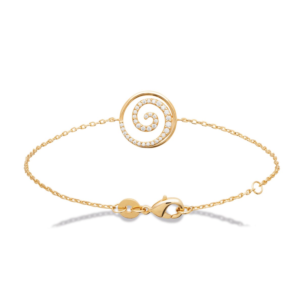 Bracelet Brillaxis spirale plaqué or