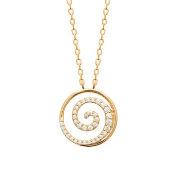 Collier Brillaxis spirale plaqué or