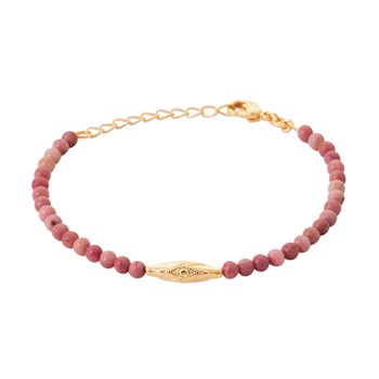 Bracelet Brillaxis pierres roses plaqué or