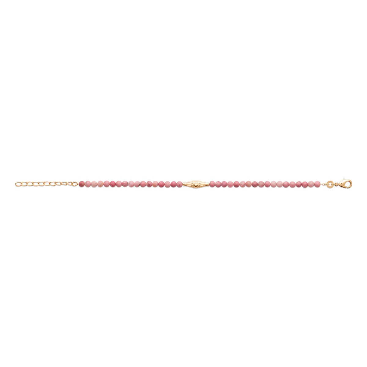 Bracelet Brillaxis pierres roses plaqué or - vue 3