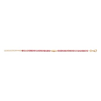 Bracelet Brillaxis pierres roses plaqué or