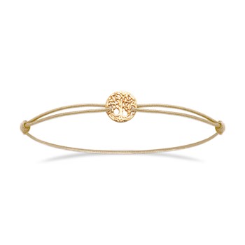 Bracelet Brillaxis cordon arbre de vie plaqué or