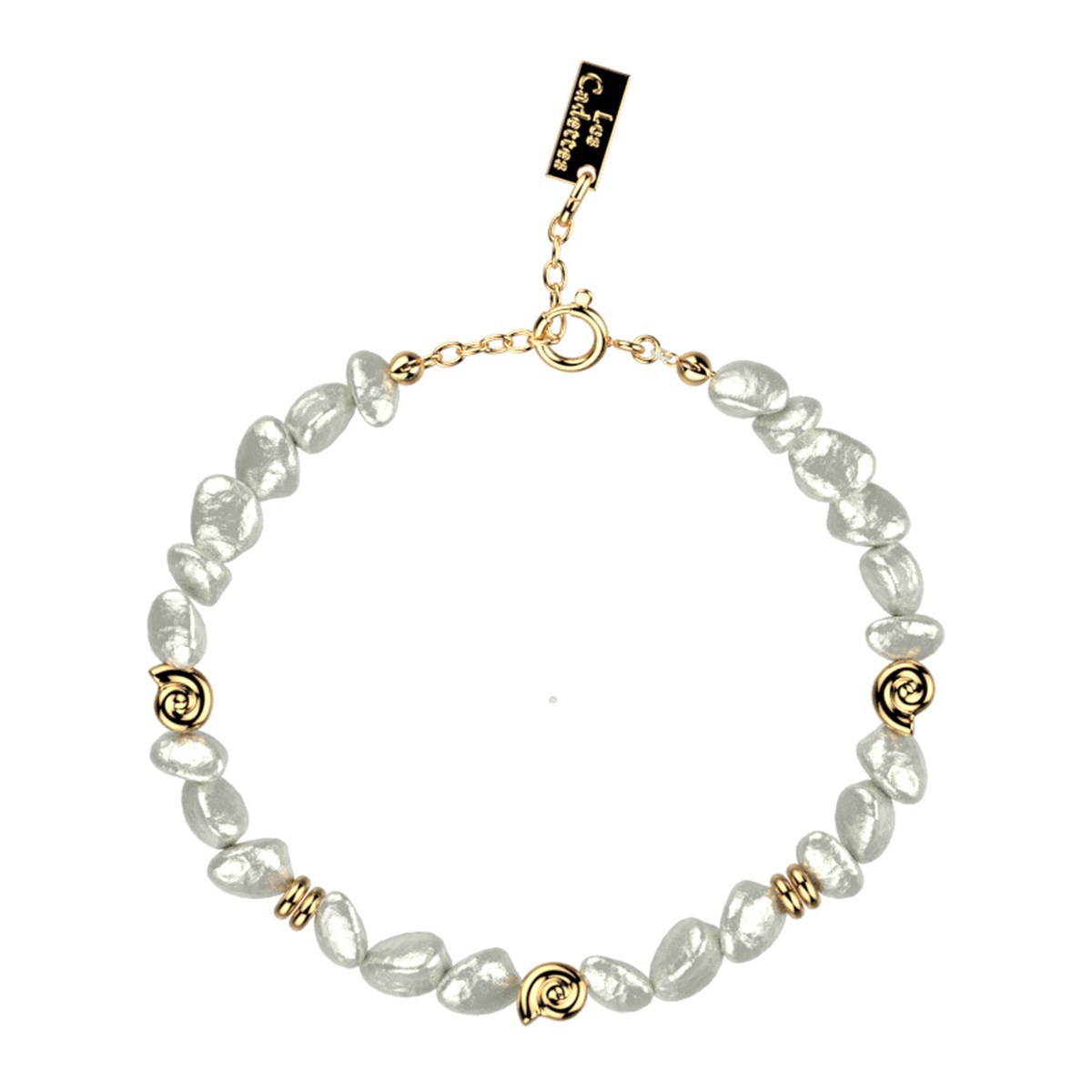 Bracelet Les Cadettes perles et laiton doré