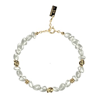 Bracelet Les Cadettes perles et laiton doré