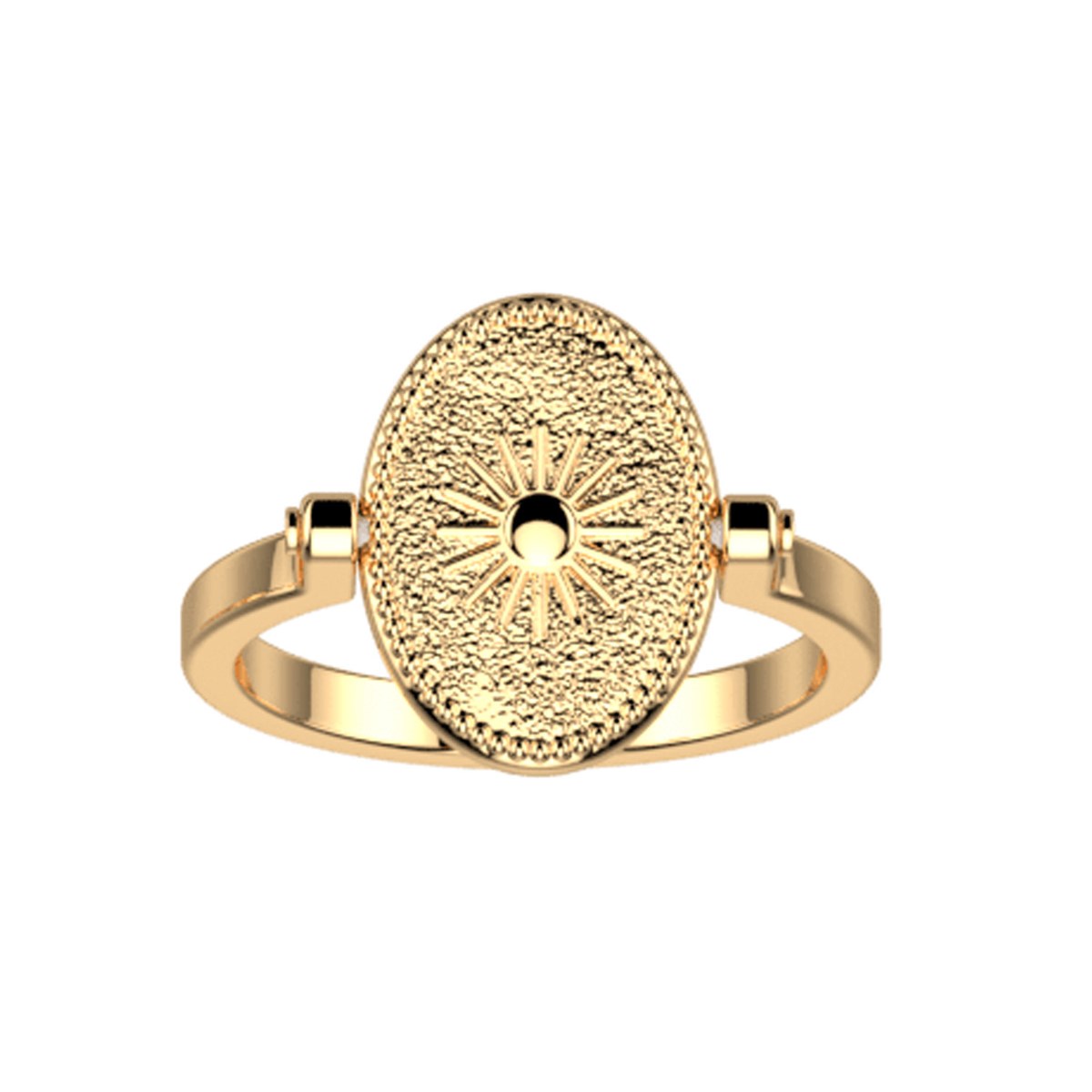 Bague réversible Les Cadettes laqué vert et laiton
doré T56 - vue 3