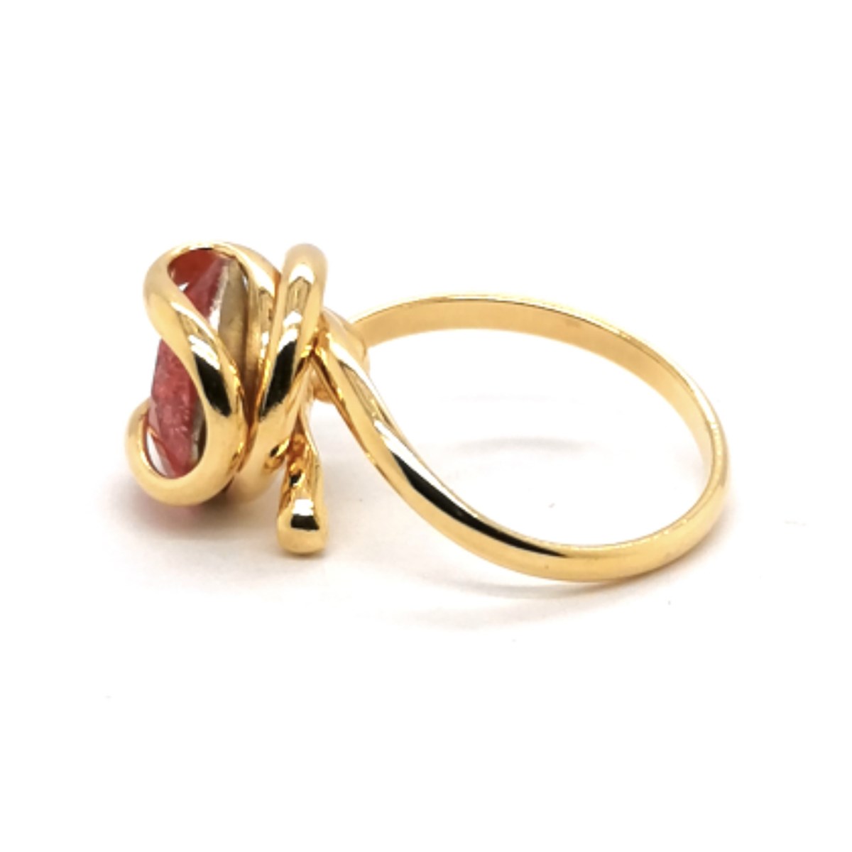 Bague Andréa Marzzini dorée Ice Fuchsia - vue 2