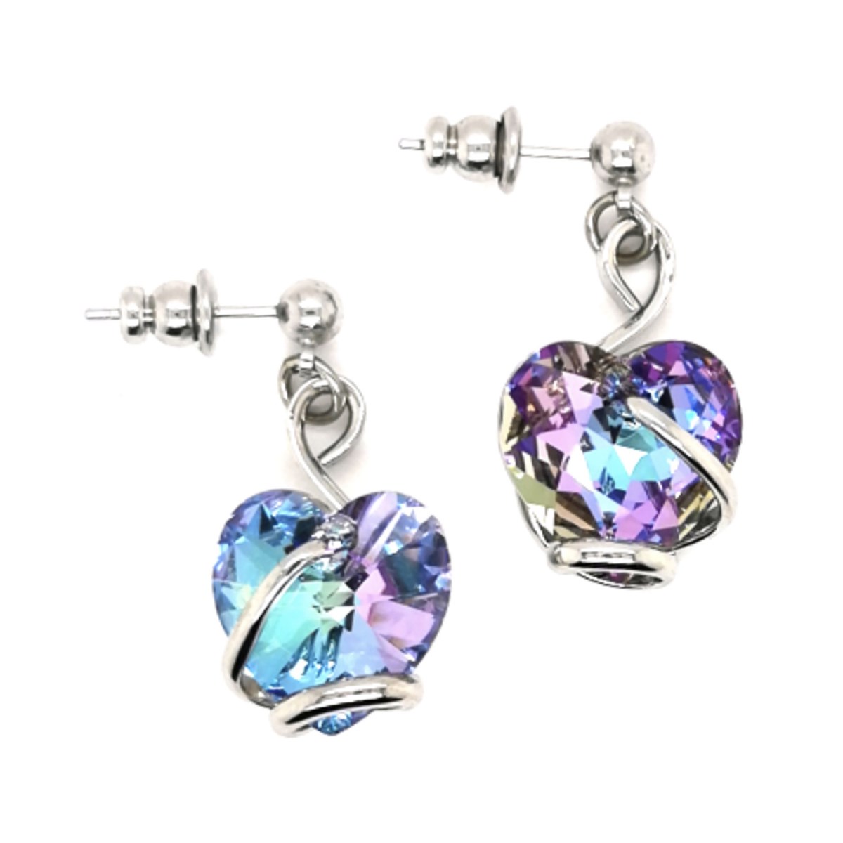 Boucles d'oreilles Andrea Marazzini coeur bleu - vue 2