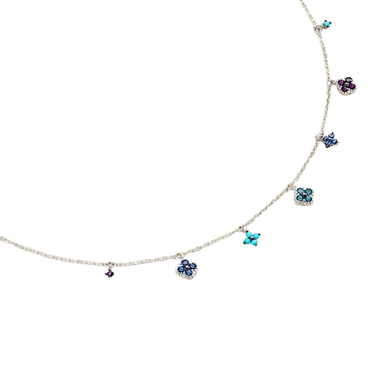 Collier Agatha Beloved argent pampilles multicolores