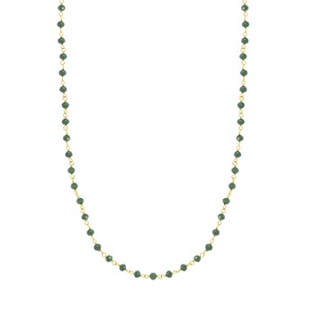 Collier Lotus Silver Trendy doré perles vertes