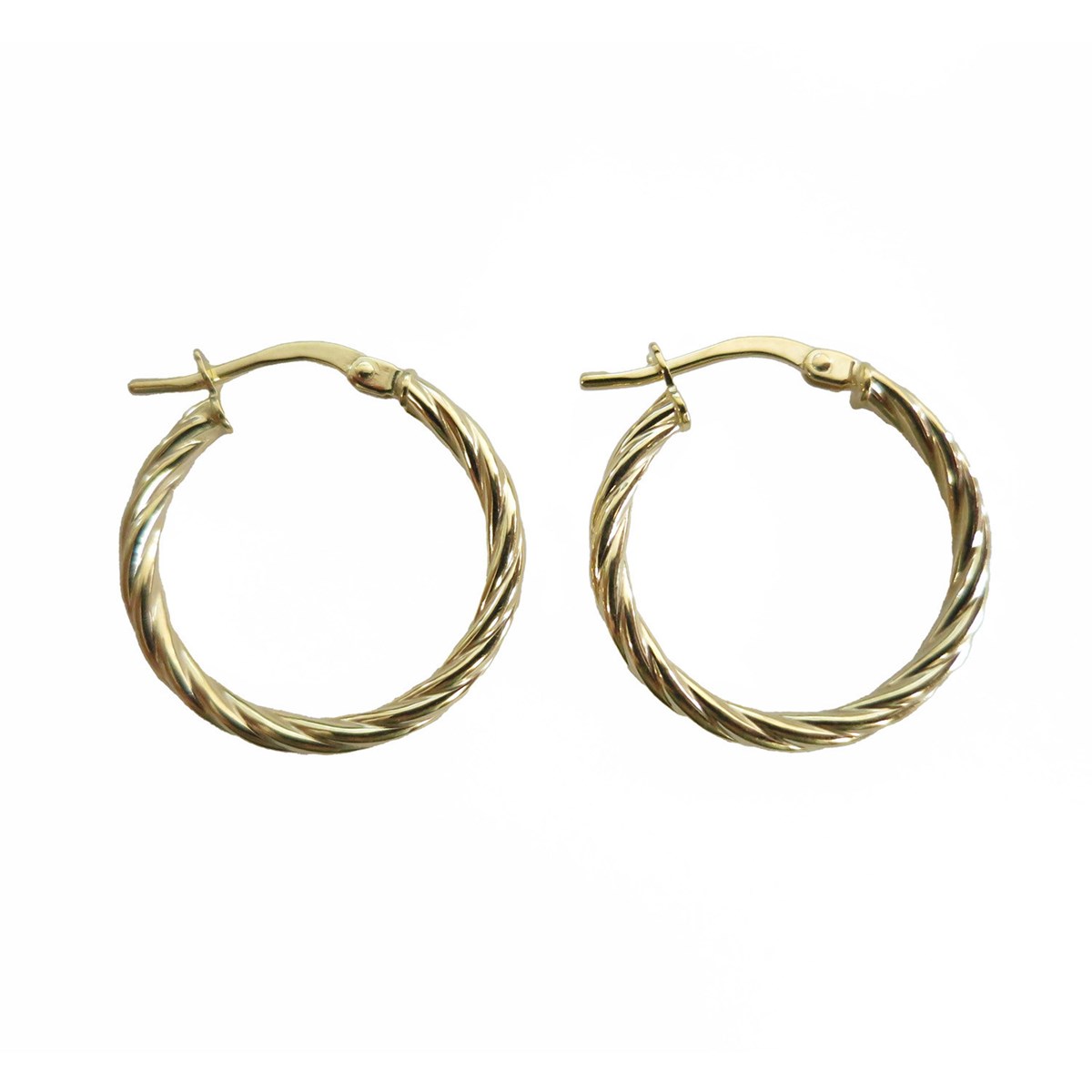 Boucles d'oreilles créoles torsadées or jaune